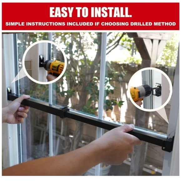 SECURITYMAN Window Security Lock Bar Black Adjustable 14.25”-37”, Originally $35 - Picture 7 of 12